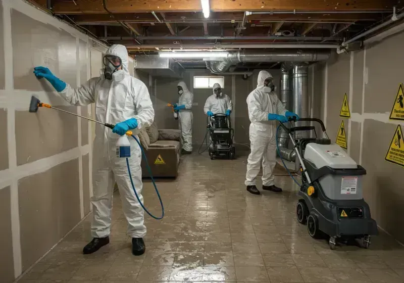 Basement Moisture Removal and Structural Drying process in Hall County, TX